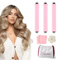 Heatless Curls Overnight Heatless Hair Curler Heatless Blowout with Luxury White Bag Silk Scarf, Curling Rod to Sleep in No Heat Curling Headband, (Pink 3PC)
