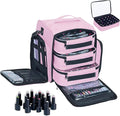 Nail Polish Organizer Storage Box, Holds 90 Bottles of Nail Polish, Portable Travel Case with 3 Separate Storage Bags, Can Be Used for Nail Art Supplies, Manicurists, etc Pink