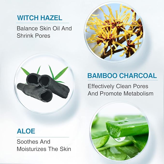 POP MODERN.C Blackhead Remover Mask Bamboo Charcoal Peel Off Mask Skin Care Face Mask 3-in-1 Kit Pimple & Deep Cleansing Black Facial Mask Shrink Pore With Blackhead Remover Extractor Tools
