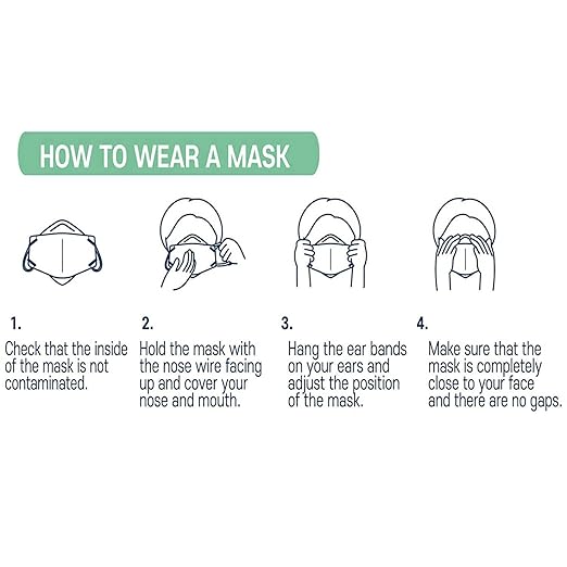 akgk KN95 Face Masks 50 Pack, 5-Ply Disposable Green Face Mask Against PM 2.5 Smoke & Dust, Filtration Efficiency 95%