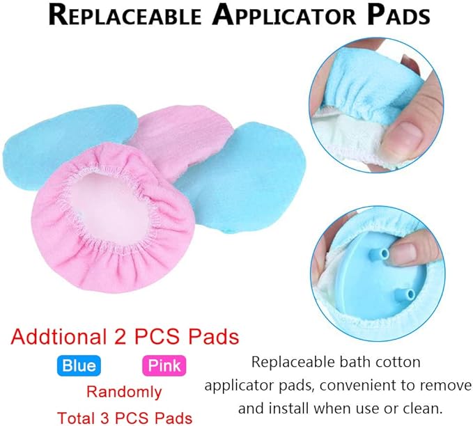 Eyxformula Easy Lotion Applicator for Back – Long Handle Cream Applicators Wand with 2 Pads, Tool to Apply Sunscreen, Self Tanner on Back, Body & Feet, Lotion Stick Brush Gift for Women, Men, Elderly
