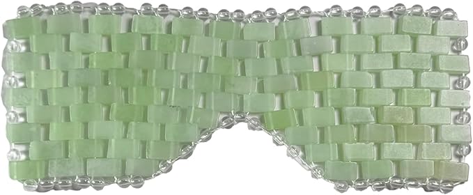 Jade Eye Mask, Facial Eyes Sleeping Mask Relief Eye Cover, Facial Cooling Mask with 100% Real Jade for Hot & Cold Therapy (Green)