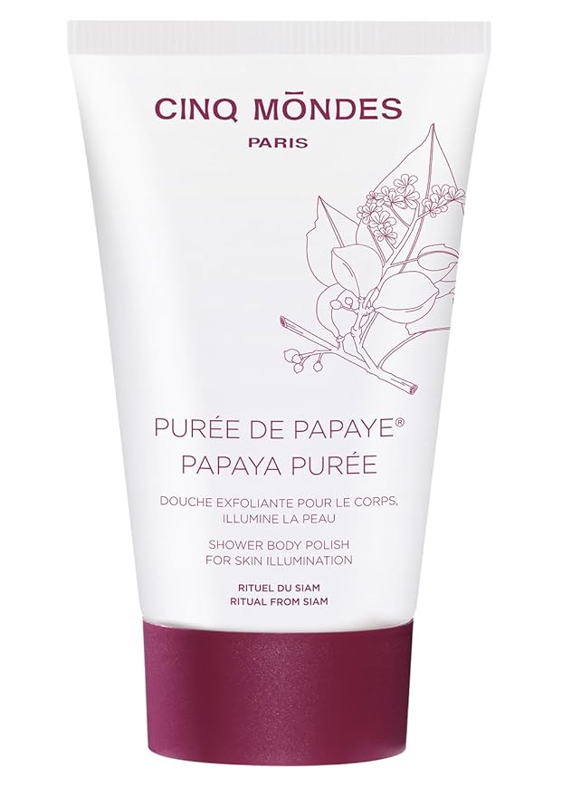Cinq Mondes Papaya Puree Exfoliating Body Polish-5.0 Fl.Oz. - Daily Body Wash And Body Scrub In One For The Shower - All Skin Types Benefit - Safe For Sensitive Skin