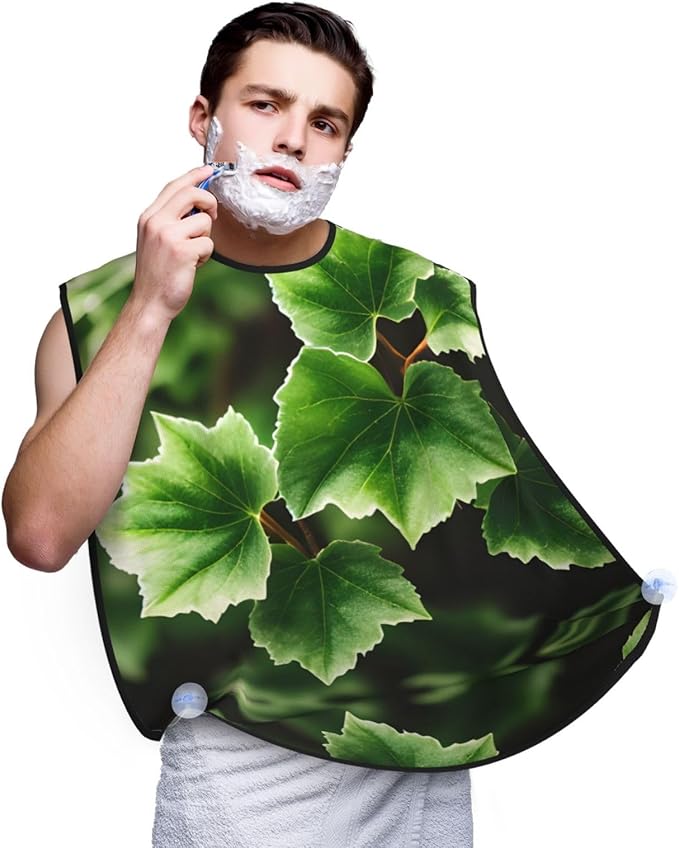 Tea Cups With Roses Romantic Shabby Print Beard Bib Shaving Apron, Beard Hair Trimming Cape Gift For Dad