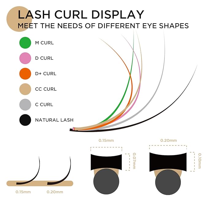 LASHVIEW Ellipse Flat Eyelash Extension,Flat Eyelash Extension supplies,Individual Lashes,0.15mm C Curl Mixed Length,Lash Extension,Semi-Permanent,Extremely Light & Soft,Professional Salon Use.