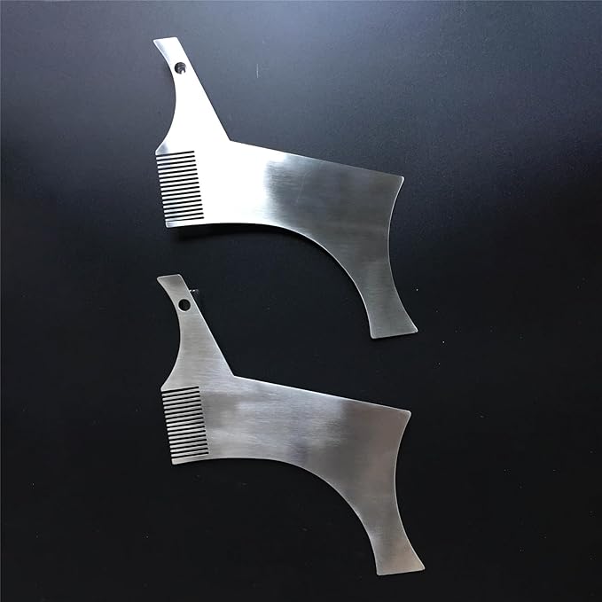 Stainless Steel Beard Shapers with Comb Shaping Styling Tool Shaping Template Guide Comb for Man Trim Stainless Steel Styling