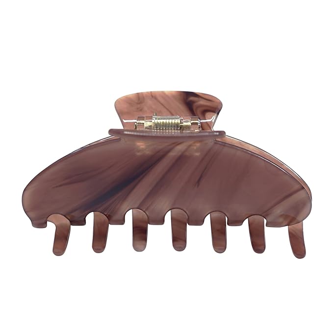 Luxury Mocha Claw Clip for Women | Our Acetate Mocha Hair Clip Feels Light, Looks Smooth and is Easy to Wear | Use for easy Half Ups with No Snagging and a Secure Grip in a Large Four Inch Size