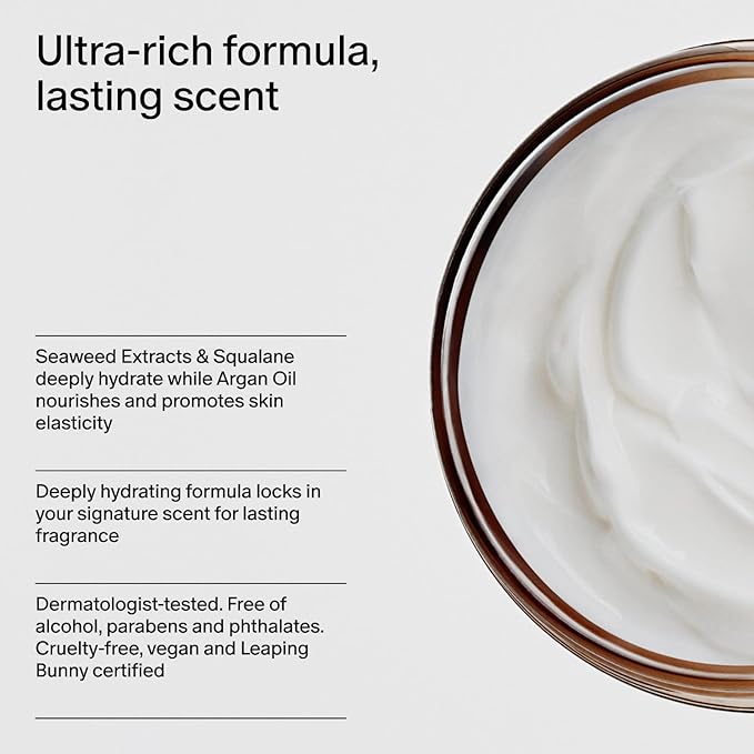 Salt & Stone Body Cream | Hydrating Formula with Seaweed Extracts, Spirulina & Squalane | Deep Hydration, Skin Barrier Support & Healthy Glow | For all Skin Types | Santal & Vetiver 6.7 fl oz