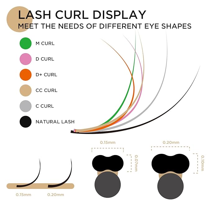LASHVIEW Eyelash Extensions,Ellipse Flat Eyelash Extensions 0.15mm D Curl 8-15mm Mixed Tray, Black,Individual Lashes,Super Matte Extremely Soft Professional Salon Use