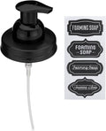 Jarmazing Products Mason Jar Foaming Soap Dispenser Lids - Includes Waterproof Stickers! Black - 1 Pack