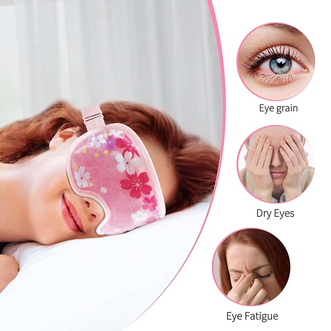 ZNÖCUETÖD Ice Eye Mask Cold Gel Cooling 2 Packs Reusable for Dark Circles and Puffiness, Cold Compress Eye Ice Pack for Dry Eyes, Migraine, Stress Relief Christmas Gift