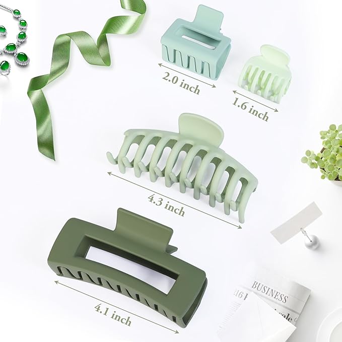 Hair Claws 16 Pcs Hair Clips for Women Thin Thick Curly Hair Large and Small Matte Banana Clips Strong Hold Nonslip