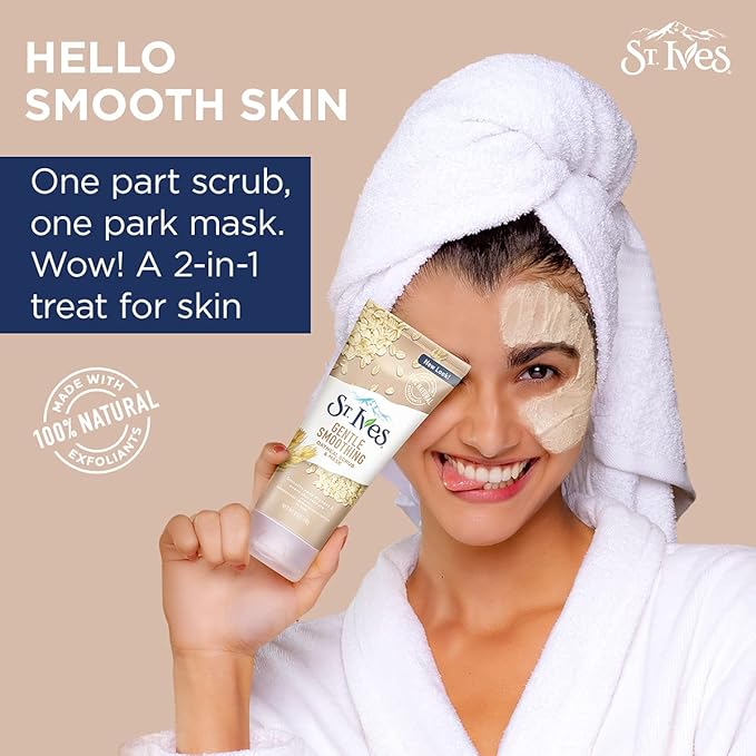St. Ives Gentle Smoothing Face Scrub and Mask Oatmeal, ONE , 6 oz