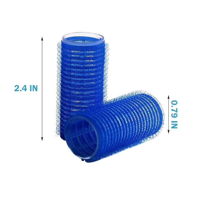 12PCS Roller Hair Curlers For Medium Short Hair,Heatless Roller Hair Curler For Bangs,Create Natural Curly Hairstyle bule (Light-blue)
