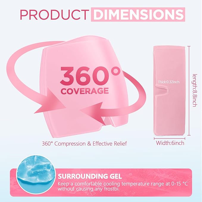 Migraine Relief Cap, Headache Relief Hat for Migraine Cap, Hot and Cold Therapy, Headache Eyes Mask for Stress Relief, Ice Pack Head Wrap for Sinus, Puffy Eyes, Tension, Light Pink
