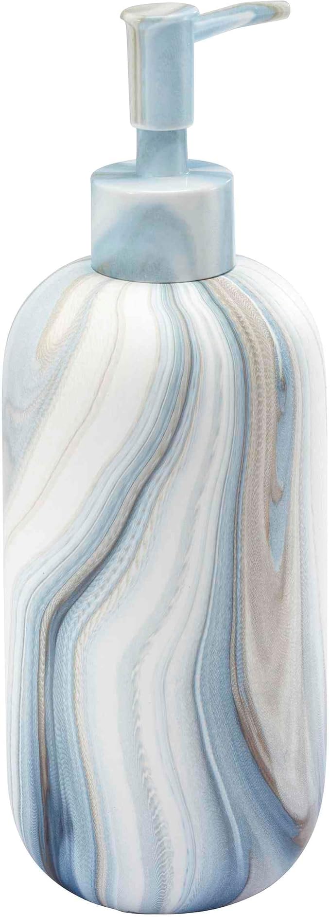Avanti Linens - Lotion Pump/Soap Dispenser, Resin Countertop Accessories, Guest Bathroom Essentials (Waves Collection, Blue)