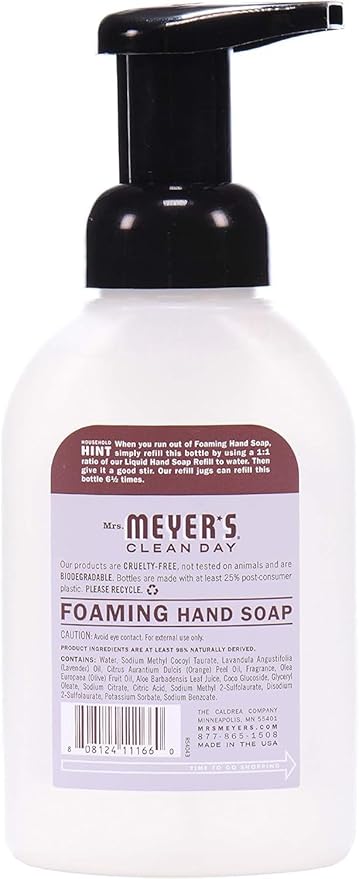 Mrs. Meyer's Foaming Hand Soap, Lavender, 10 Oz (Pack of 6)