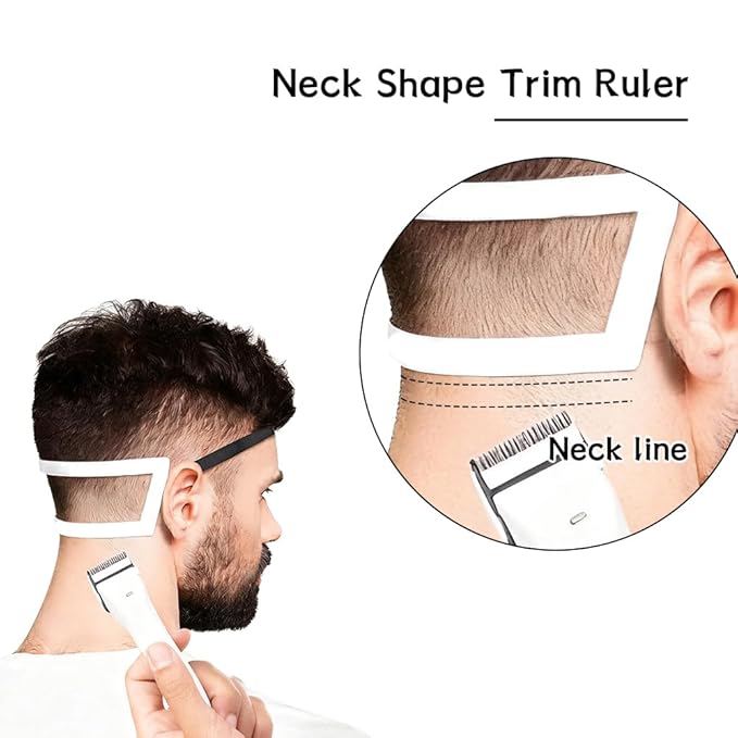 4 Pcs Men's Beard Trimming Tool Reusable Hairline Shaping Tool, Goatee Groomer Portable Plastic Template Set for Hair and Beard (White)