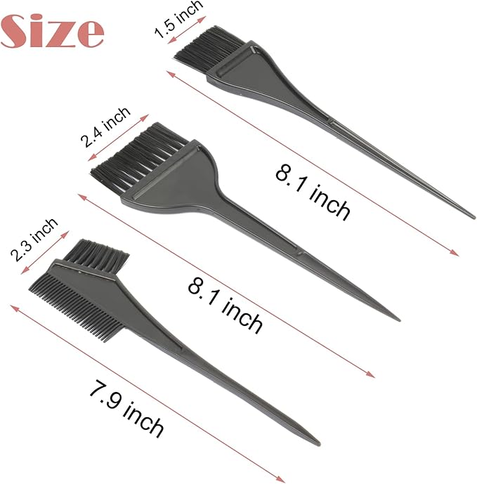 4 Pcs Hair Dye Color Brush and Bowl Set, Includes Mixing Bowl, Tint Comb and Brushes, Professional Salon Highlighting Tools for Hair Dyeing