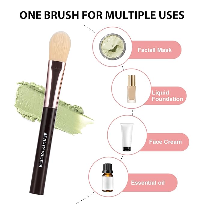 Facial Mask Application Brush，Soft Bristle Face Mask Applicator | Skincare Enhancer | Cosmetic Tools with Fiber Brush Head for Mud, Clay Mask, DIY, Gels, Modeling Mask, Body Lotion, and BB Cream