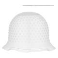 Silicone Highlighting Hair Caps with Pre-Cut Holes, Reusable Hair Dye Caps for Professional and DIY Hair Coloring, Includes Hook Needle, Salon Hairdressing Dyeing Staining Tools for Women Men (White)