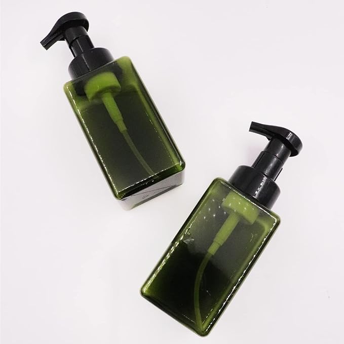 2 PCS-Foaming Soap Dispenser, Hand Soap Dispenser, Refillable Foam Liquid Hand Soap Empty Plastic Pump Bottle Container for Bathroom Vanities, Kitchen Sink, Hospital, Clinic（17 oz ） (Green)