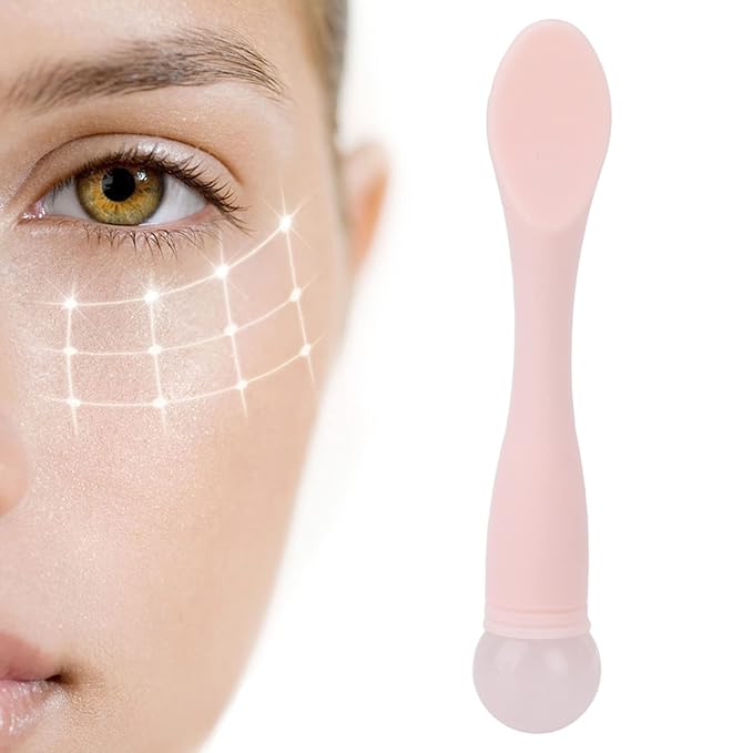 Eye Cream Spatula, Cosmetic Spoon Mini Makeup Spatula Spoon Beauty Scoop Eye Massage Wand Stick Professional Silicone Face Eye Cream Applicator Spatula for Skin Care Home Salon