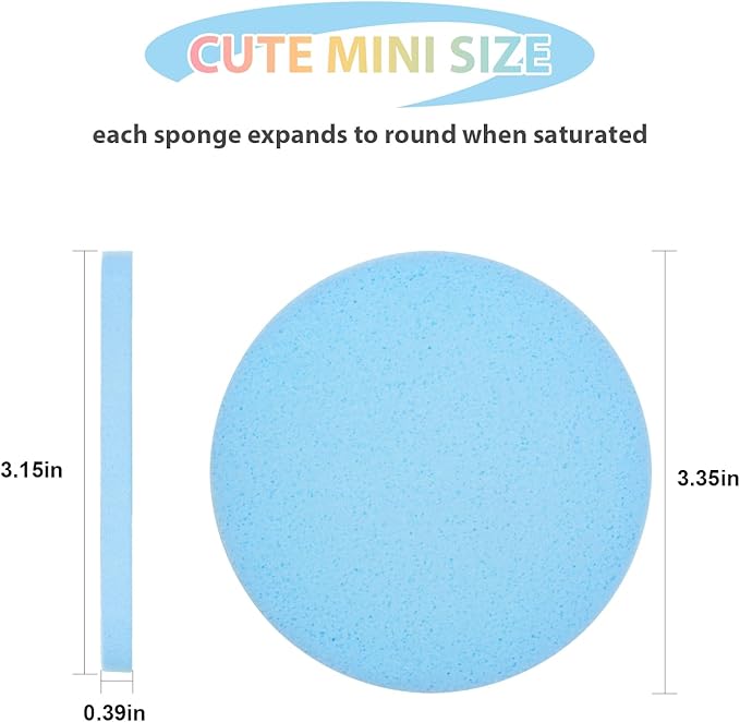 120Pcs Facial Compressed Facial Sponges for Women, Coldairsoap PVA Professional Makeup Sponge Female Removal Pads Compress Exfoliating Face Cleansing Rounds Wash Pad(pink+white+blue+purple)