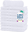 DAN RIVER 10 Pack Wash Cloths for Showering [11x11] - 100% Cotton Washcloths Premium Quality Flannel Face Cloths for Bathroom, Highly Absorbent and Soft Feel Wash Clothes, White
