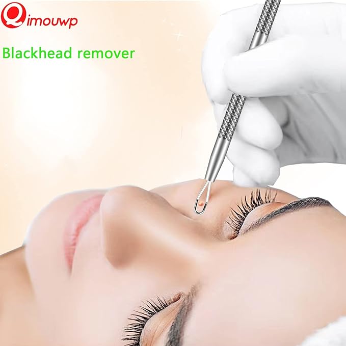 Pimple Popper Tool Kit, 16 Pcs Blackhead Remover Tools, Professional Tweezers Set Comedone Extractor Acne Tool for Zit Blemish Whitehead Cyst Eyebrows Removal, Beauty Tools for Face