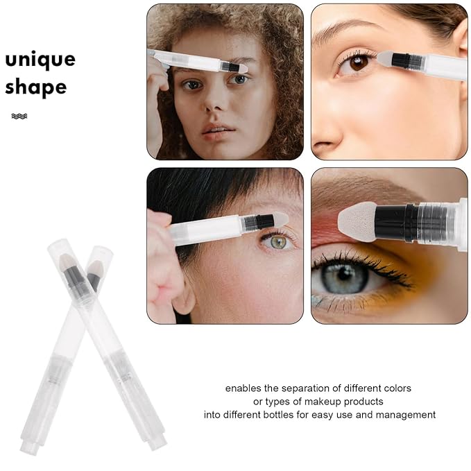 2Pcs 3Ml Sponge Tip Press Pen Cosmetic Packaging Material for Lip Gloss Cream Foundation Concealer Dispenser Makeup Applicator