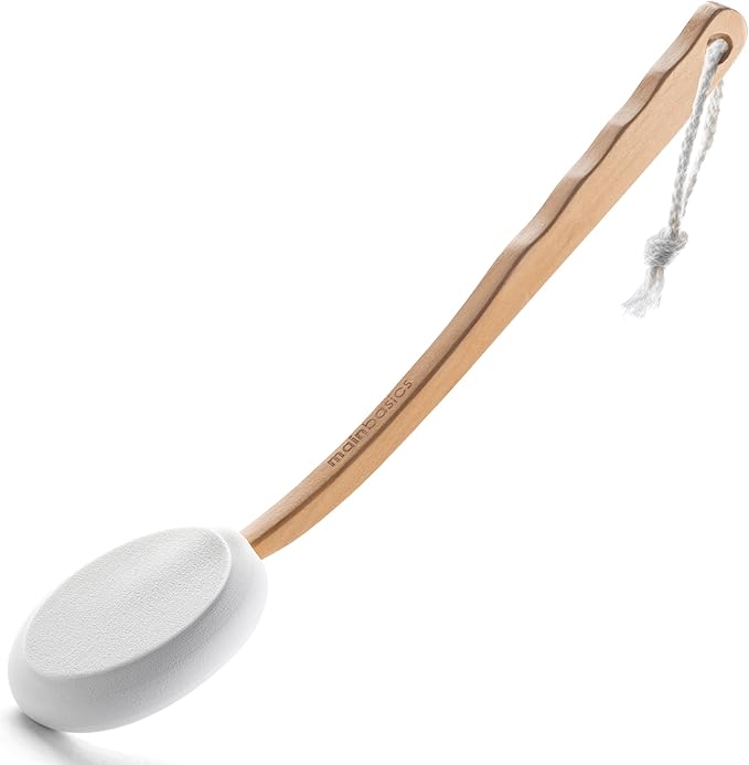 MainBasics Back Lotion Applicator - Long Handle, Washable, Ideal for Self and Elderly Use with Skin Cream, Medicine, Sunscreen, Moisturizer, Tanner, Lotion