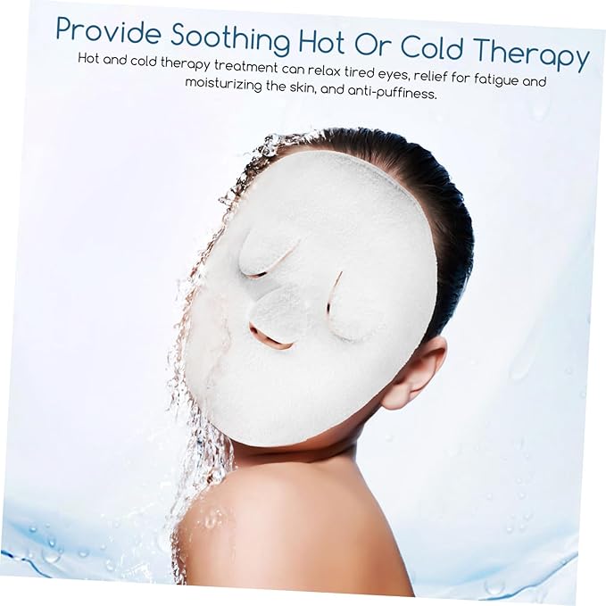 2Pcs Reusable Hot Cold Compress Facial Towels for Spa Home Care Soft Durable Face Care Towels for Skin Moisturizing for Women