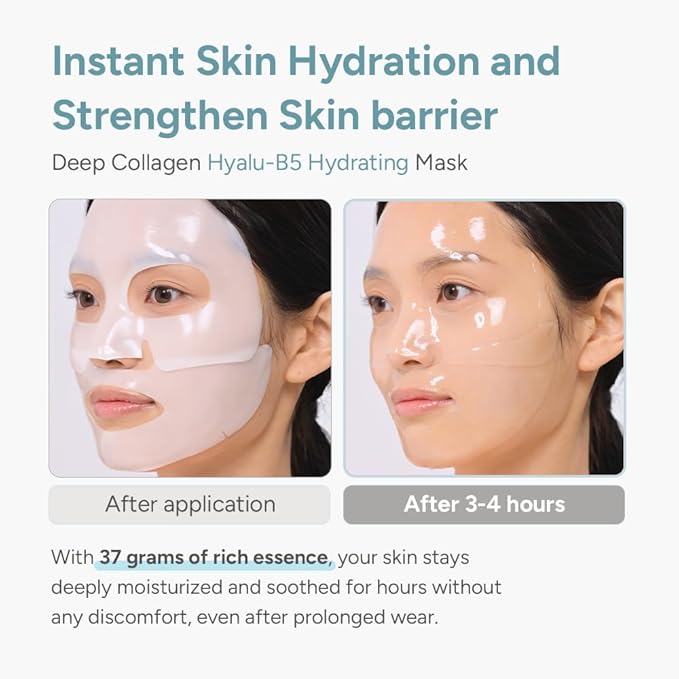 SUNGBOON EDITOR Deep Collagen HyaluB5 Overnight mask, Real Collagen 2,160,000ppb & Panthenol | Glass Skin, Moisture, Firming for Dry Skin, Face Masks, Real TikTok Viral, Korean Skin Care, 37gx1ea