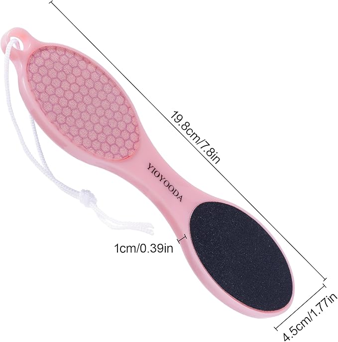 4-in-1 Nano Glass Foot Callus Remover, Professional Foot File (Glass, Rasp & Sand Paper), Durable Foot Scrubber Pedicure Tools for Hard Dead Skin Remover, Soft Smooth Feet, 2 Pcs Pink Purple