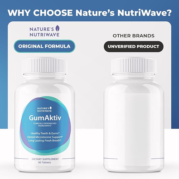 GumAktiv Oral Health Supplement – 3.5 Billion Probiotics, Supports Natural Oral Balance, Cleanses Mouth, Promotes Healthy Gums & Teeth, Non-GMO, Gluten-Free | 30 Tablets, 1 Month Supply