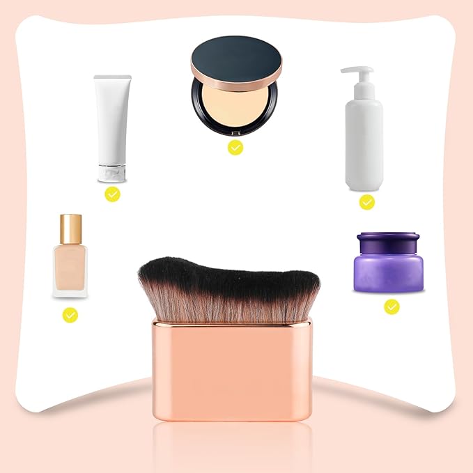 Self Tanning Brush for Face and Body Makeup - Foundation Tan Applicator (Rose Gold)
