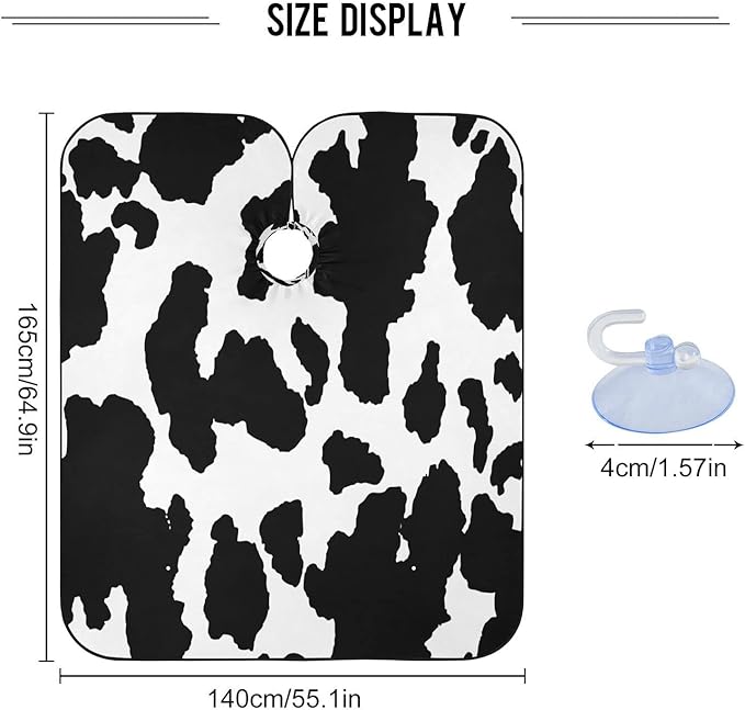 Cute Cow Print Hair Cutting Capes for Adults Salon Barber Cape with Adjustable Closure Hairdresser Cape for Men Women Haircut