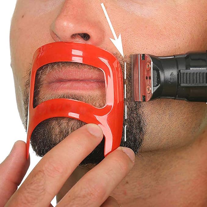 Healifty Goatee Shaving Template Shaping Edge Up Tool for Goatee Trimming Lineup Beard Grooming Kit for Men Barber Supplies 2pcs