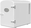 Simple Deluxe 6 Liter/9 Can Mini Fridge with Observation Window, Portable Freon-Free Small Refrigerator, Compact Cooler & Warmer for Skincare, Beverage, White