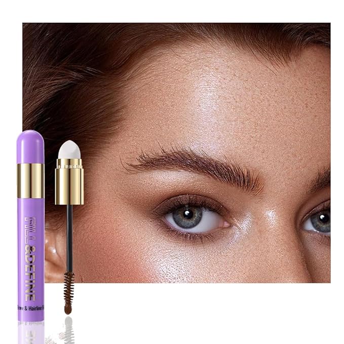 3 In 1 Hair Color Concealer Stick - Temporary Gray Hair Cover Up, Root Touch Up Hair Mascara with Precision Applicator, Waterproof Long Lasting for Eyebrows Beard Hairline 05# Red Brown