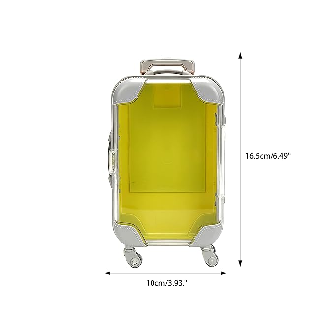 False Eyelash Storage Box, Portable Travel Organizer Mini Luggage False Eyelash Tray Makeup Tool (YELLOW)