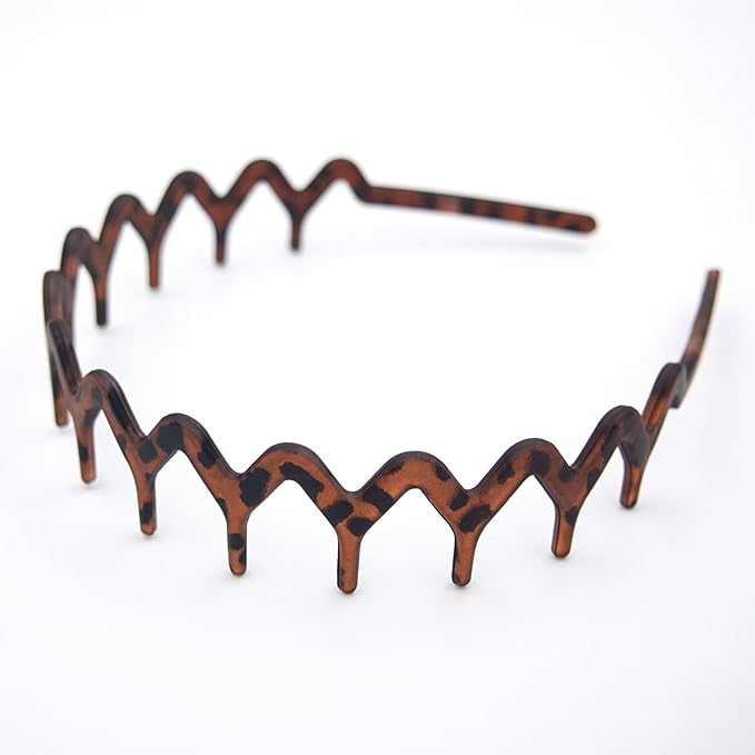 Zig Zag Headbands for Women Men, Non-slip Plastic Wavy Headband with Teeth Comb Hairbands Classic 90s Hair Accessories 2pcs