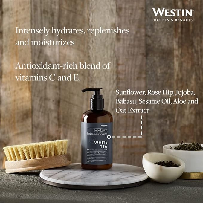 Westin White Tea Aloe Body Lotion | Hotel Spa Cream | Daily Hydration | Hand Lotion Pump | 8 oz Signature Scent Skin Moisturizer