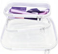 3 Pcs Clear Hard Zipper Case, Hard Shell Plastic Clear Organizer Bag, Transparent Makeup Pouches, Portable Box for Travel Toiletries Storage Bins (White)