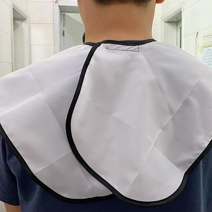 Beard Apron Beard Bib Hair Catcher mens gifts for birthday unique husband gifts With 2 Suction Grooming Accessories For Men For Sink Shaving And Trimming (White)
