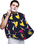 Beautiful Peacock Print Beard Bib Shaving Apron, Beard Hair Trimming Cape Gift For Dad