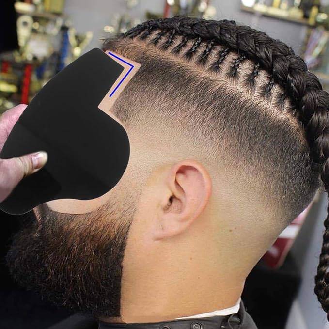 Beard Shaping Template and Hairline Enhancing Card for Men - 3Pcs Hairline Design Tool for Beard and Hair Styling with Durable Pvc Material Perfect for Precise Facial Hair Grooming