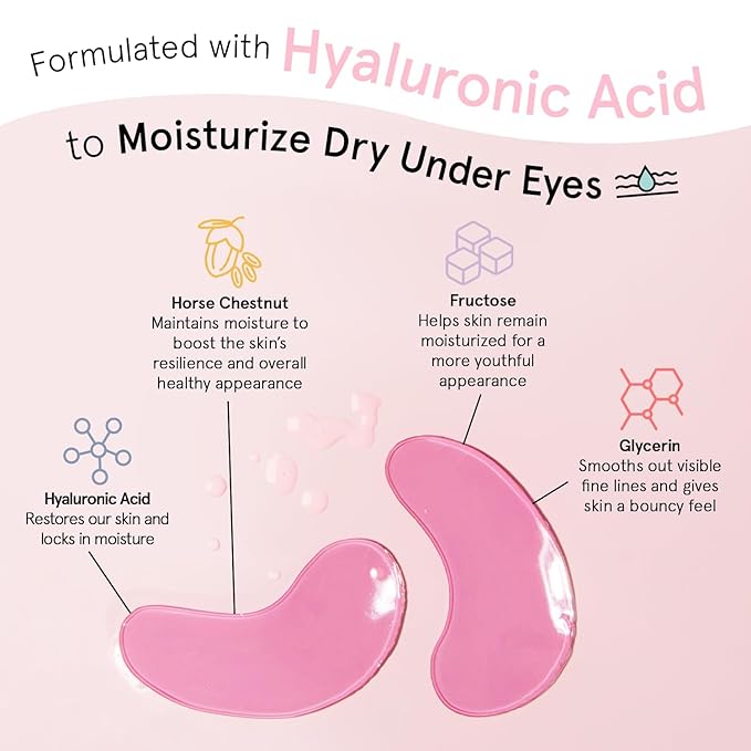 grace & stella Award Winning Under Eye Mask - Reduce Dark Circles, Puffy Eyes, Undereye Bags, Wrinkles - Gel Under Eye Patches - Small Birthday Gifts - Vegan Cruelty-Free (Pink, 6 Pairs)