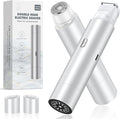 Bikini Trimmer for Women, Dual Head Face Shaver Body Hair Trimmmer, IPX7 Waterproof Womens Electric Razor for Legs, Silver Grey